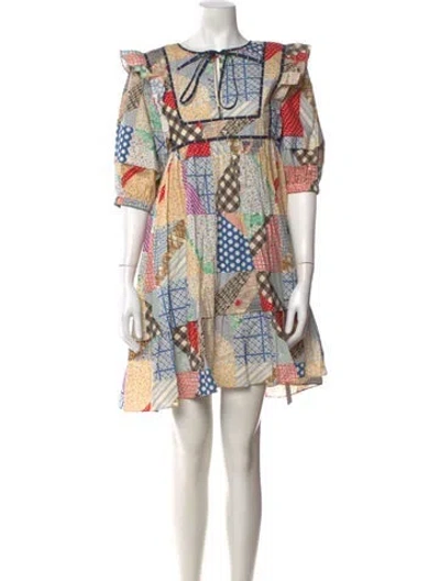 Pre-owned Hunter Patterned Mini Dress In Neutrals