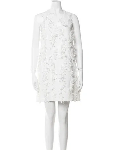Pre-owned Hunter Patterned Mini Dress In White