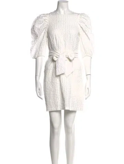 Pre-owned Hunter Patterned Mini Dress In White