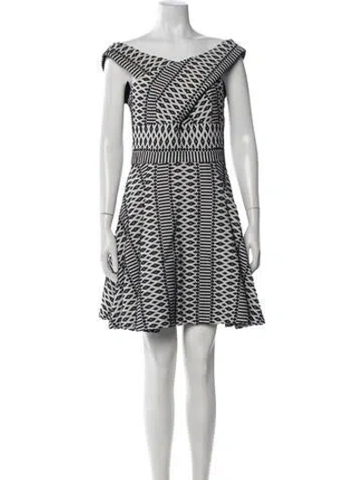 Pre-owned Hunter Patterned Mini Dress In White
