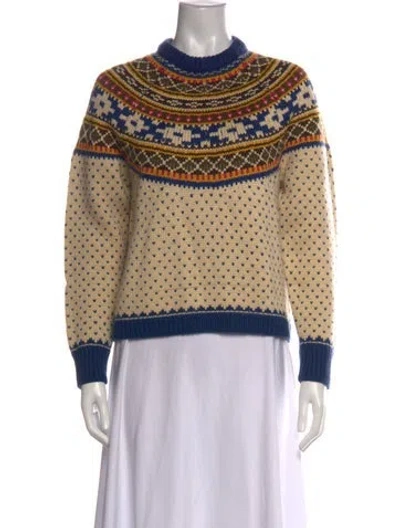 Pre-owned Hunter Patterned Mock Neck Sweater In Neutral