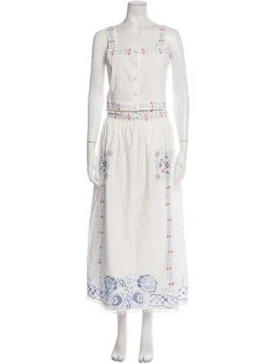Pre-owned Hunter Patterned Skirt Set In White