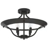 Hunter Perch Point Noble Bronze 4 Light Medium Flush Mount In Black