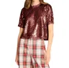 Hunter Pixie Top In Mulberry Sequin In Brown