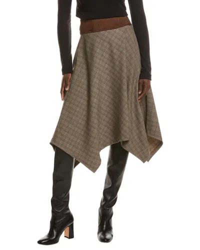 Hunter Plaid Handkerchief Skirt In Brown