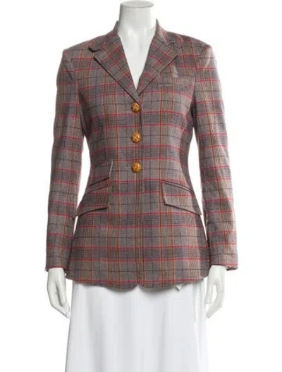 Pre-owned Hunter Plaid Print Blazer In Multi
