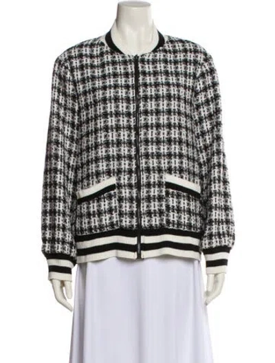 Pre-owned Hunter Plaid Print Bomber Jacket In Black