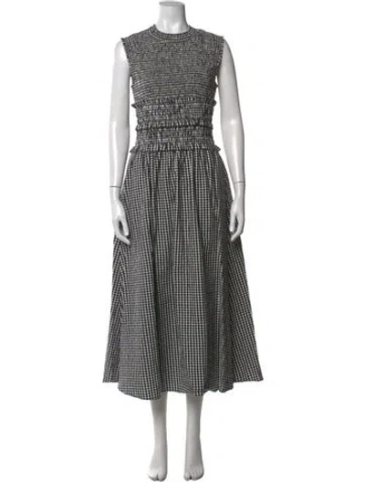 Pre-owned Hunter Plaid Print Midi Length Dress In Multicolor