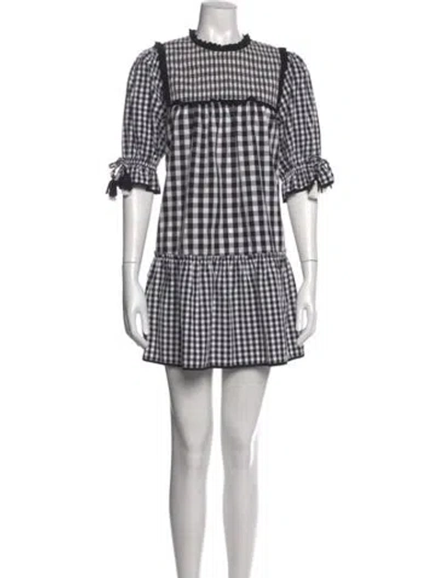Pre-owned Hunter Plaid Print Mini Dress In Black