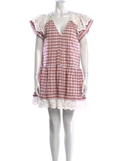 Pre-owned Hunter Plaid Print Mini Dress In Blue