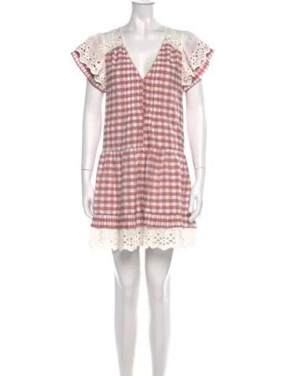 Pre-owned Hunter Plaid Print Mini Dress In Blue