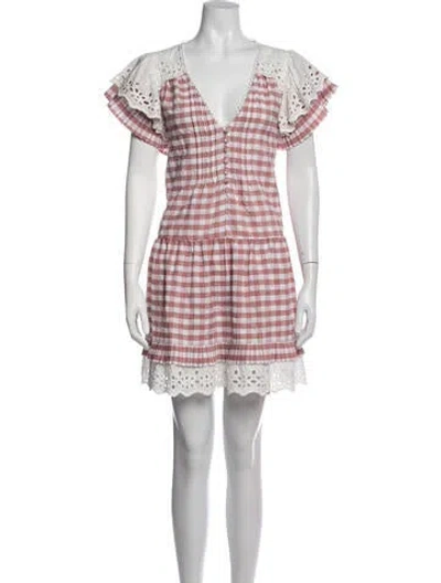 Pre-owned Hunter Plaid Print Mini Dress In Pink