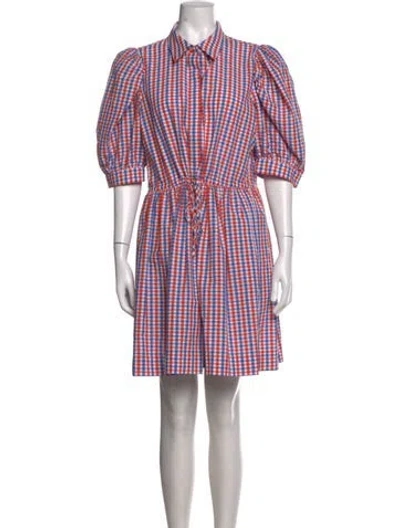 Pre-owned Hunter Plaid Print Mini Dress W/ Tags In Blue