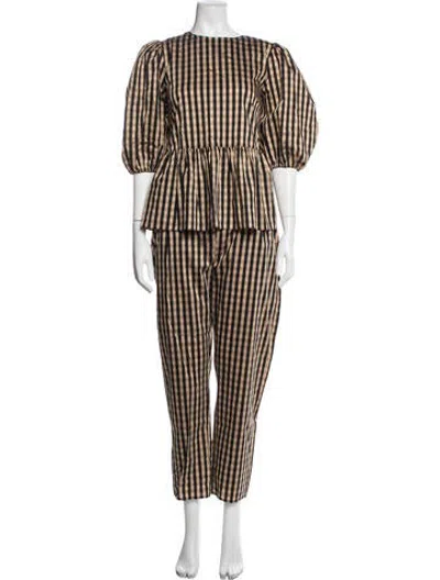 Pre-owned Hunter Plaid Print Set W/ Tags In Brown