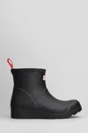 Hunter Women's Original Short Play Wedge Rain Boots In Black