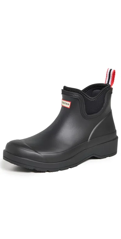 Hunter Neoprene Cuff Waterproof Chelsea Rain Boot In Black