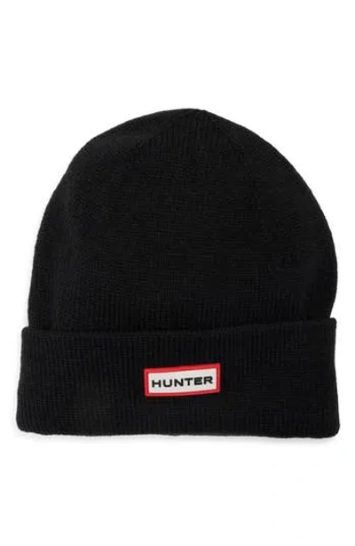 Hunter Play Fleece Lined Cuffed Beanie In Black