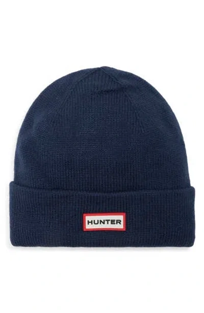 Hunter Play Fleece Lined Cuffed Beanie In Blue