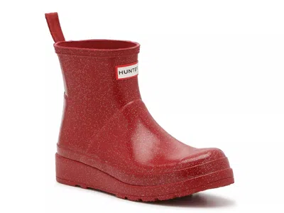 Hunter Play Short Star Cloud Rain Boot In Red