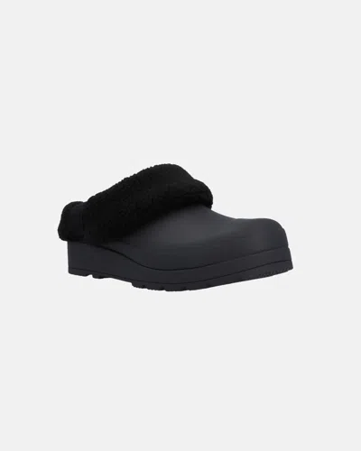 Hunter Play Womens Shearling Insulated Clog In Black