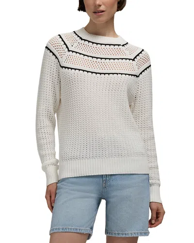Hunter Pointelle Knit Sweater In White