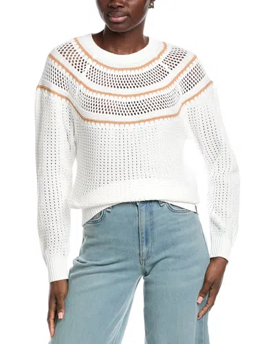 Hunter Pointelle Knit Sweater In White