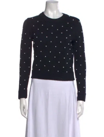 Pre-owned Hunter Polka Dot Print Crew Neck Sweater In Black