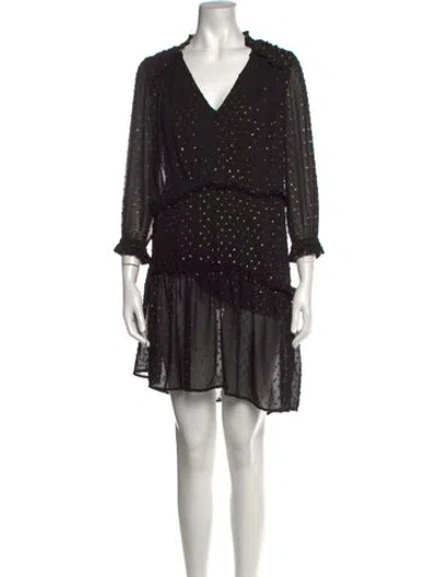 Pre-owned Hunter Polka Dot Print Mini Dress In Black