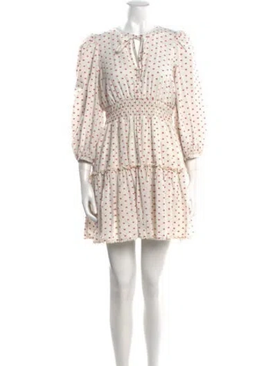 Pre-owned Hunter Polka Dot Print Mini Dress In White
