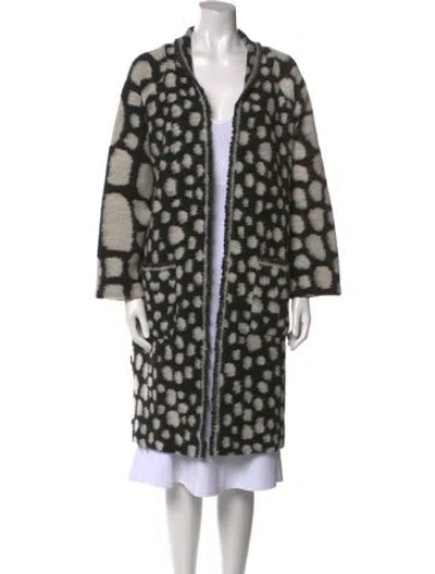 Pre-owned Hunter Polka Dot Print V-neck Sweater In Black