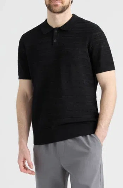 Hunter Portier Polo Sweater In Black