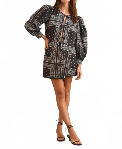 Hunter Powell Mini Skirt In Aces Black In Multi