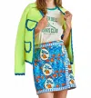 Hunter Powell Mini Skirt In Orange Grove In Multi