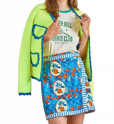 Hunter Powell Mini Skirt In Orange Grove In Multi