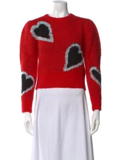 Pre-owned Hunter Printed Crew Neck Sweater In Red