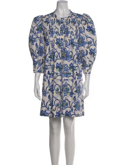 Pre-owned Hunter Printed Knee-length Dress In Blue
