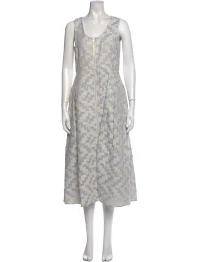 Pre-owned Hunter Printed Long Dress In Gray