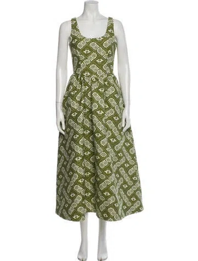 Pre-owned Hunter Printed Long Dress In Green