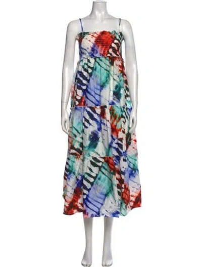 Pre-owned Hunter Printed Long Dress In Multi