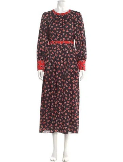 Pre-owned Hunter Printed Long Dress In Multi