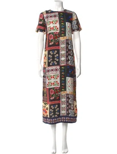 Pre-owned Hunter Printed Long Dress In Multi