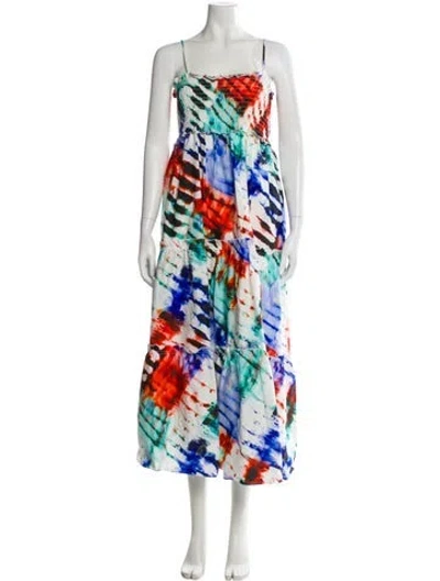 Pre-owned Hunter Printed Long Dress In Multi