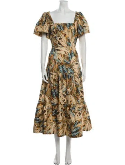 Pre-owned Hunter Printed Long Dress In Neutral