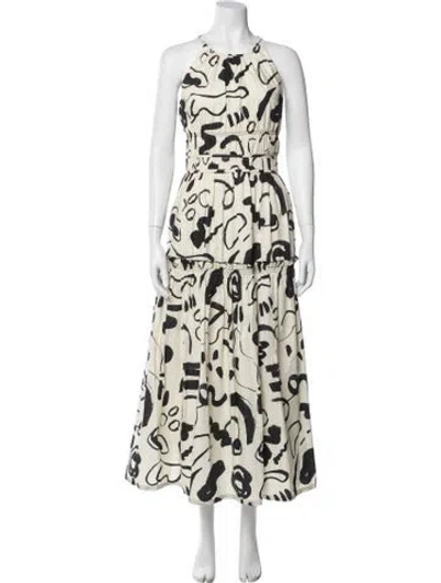 Pre-owned Hunter Printed Long Dress In Neutral