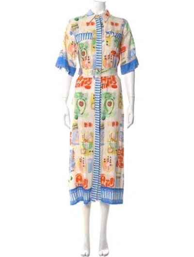 Pre-owned Hunter Printed Long Dress In Neutral
