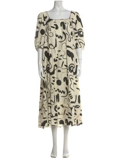 Pre-owned Hunter Printed Long Dress In Neutral