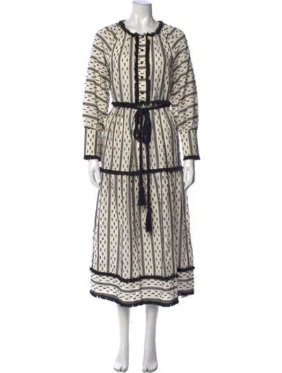 Pre-owned Hunter Printed Long Dress In Neutral