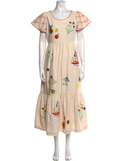 Pre-owned Hunter Printed Long Dress In Neutral