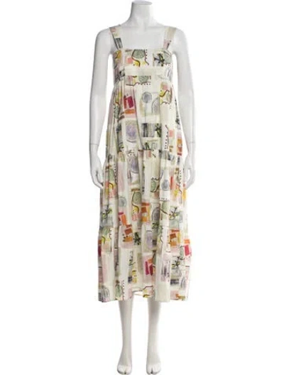 Pre-owned Hunter Printed Long Dress In Neutrals