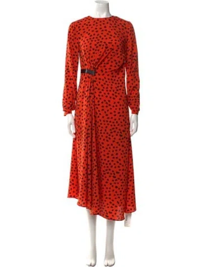 Pre-owned Hunter Printed Long Dress In Orange
